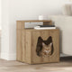 Casa para gatos Vidaxxl hecha a mano de roble 42,5 x 40 x 53,5 cm de madera contrachapada