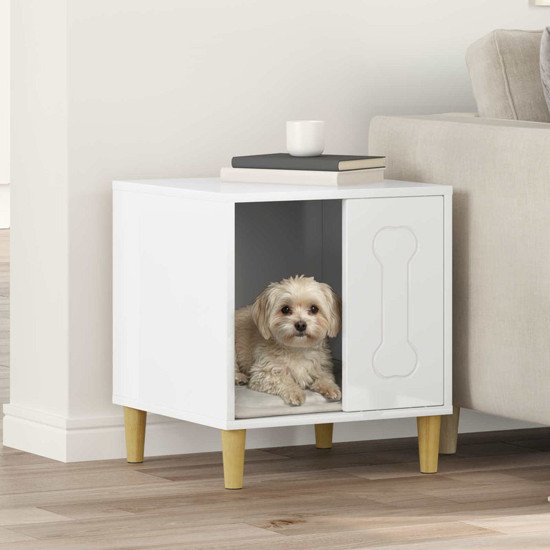 Casa para perros vidaxxl blanco brillo 44 x 42 x 49 cm acabado madera