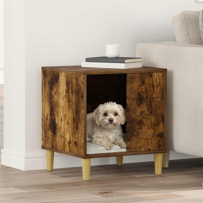 Casa para perros vidaxxl roble ahumado 44 x 42 x 49 cm madera procesada