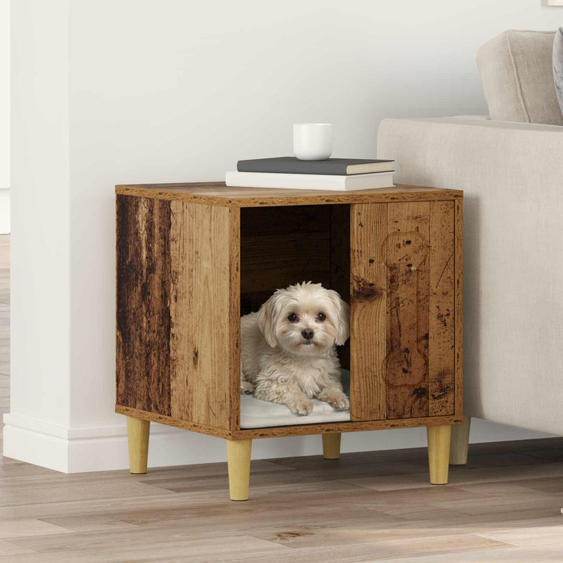 Casa para perros vidaxxl madera vieja 44 x 42 x 49 cm madera procesada