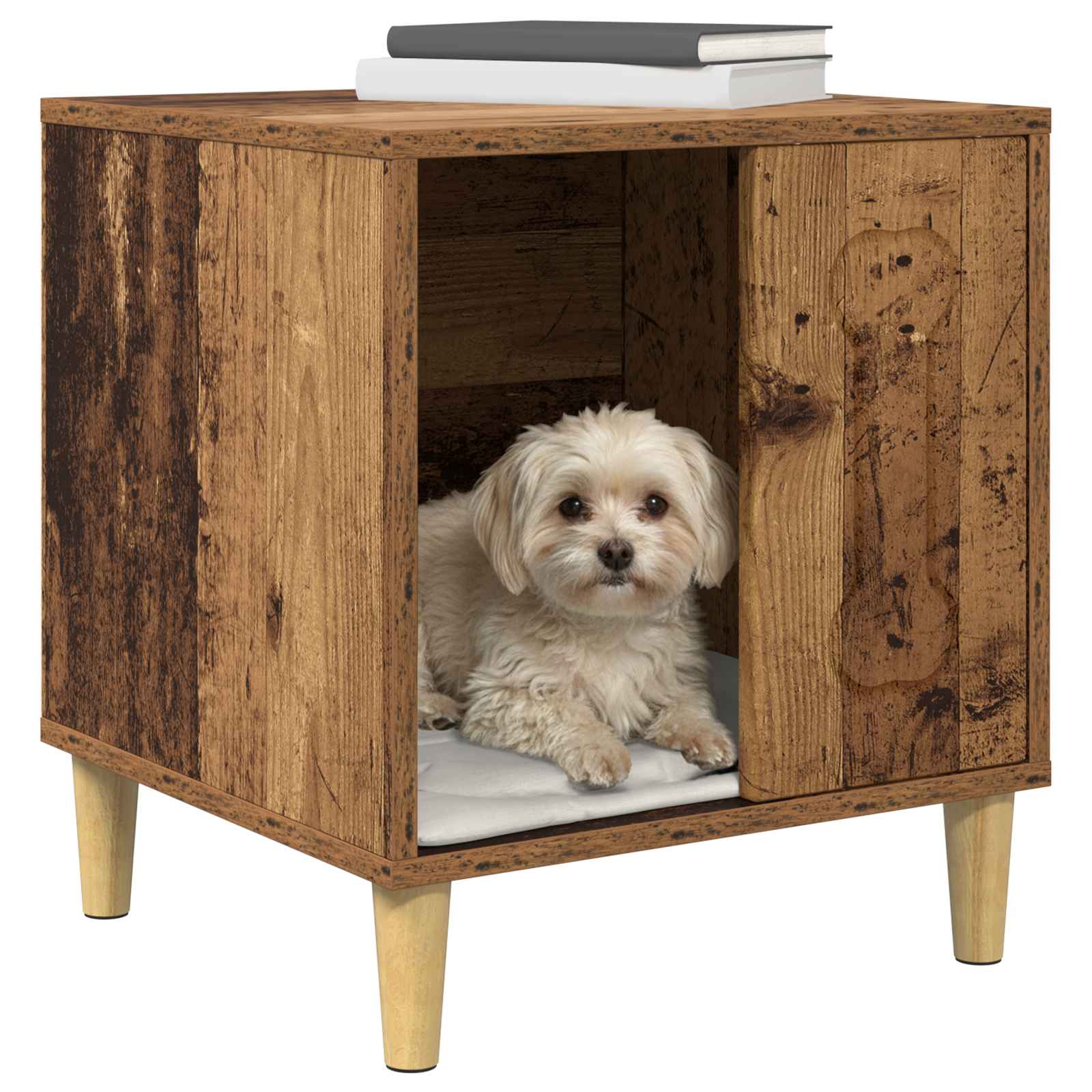 Casa para perros vidaxxl madera vieja 44 x 42 x 49 cm madera procesada