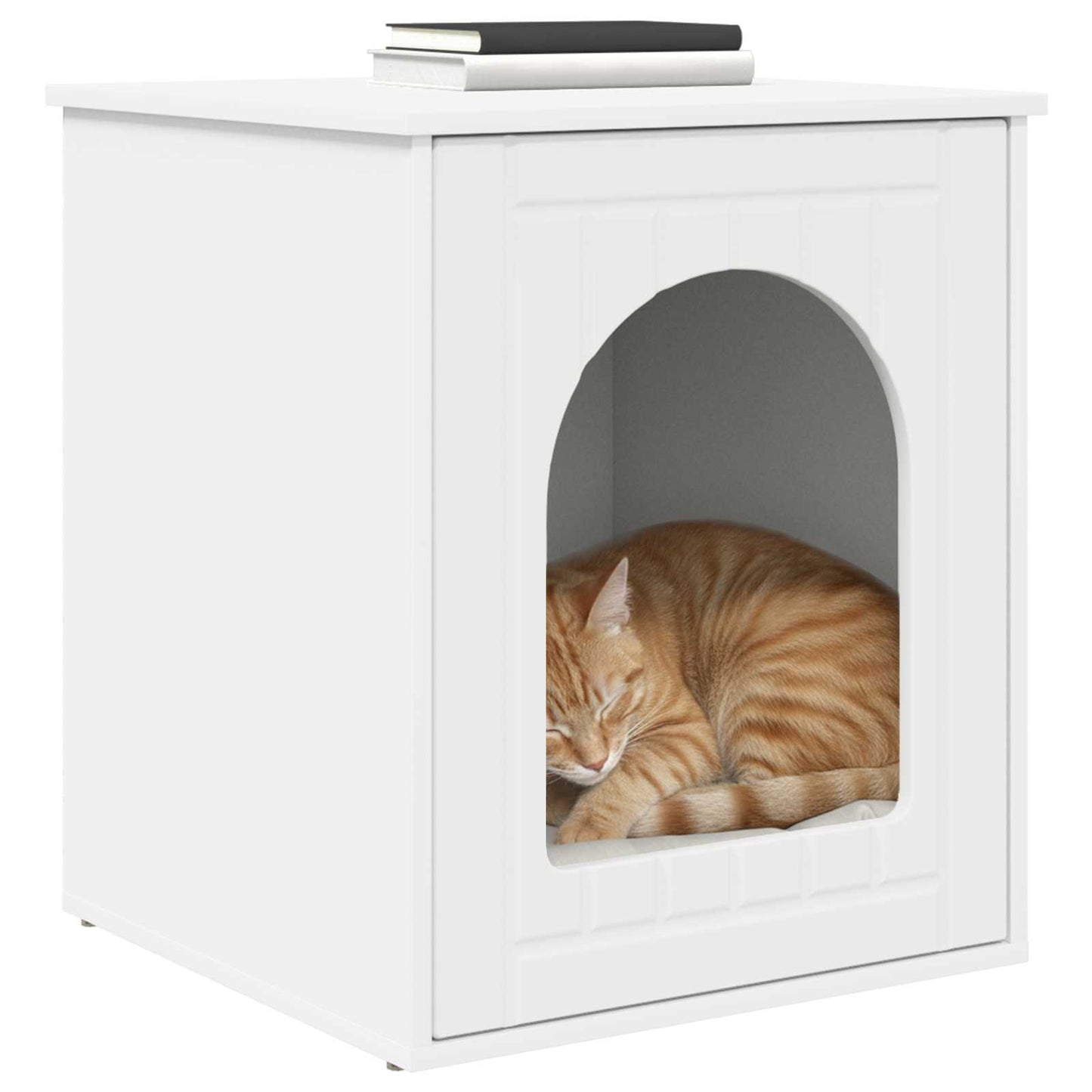Casa para gatos Vidaxx blanca 53 x 52 x 62 cm de madera artesanal