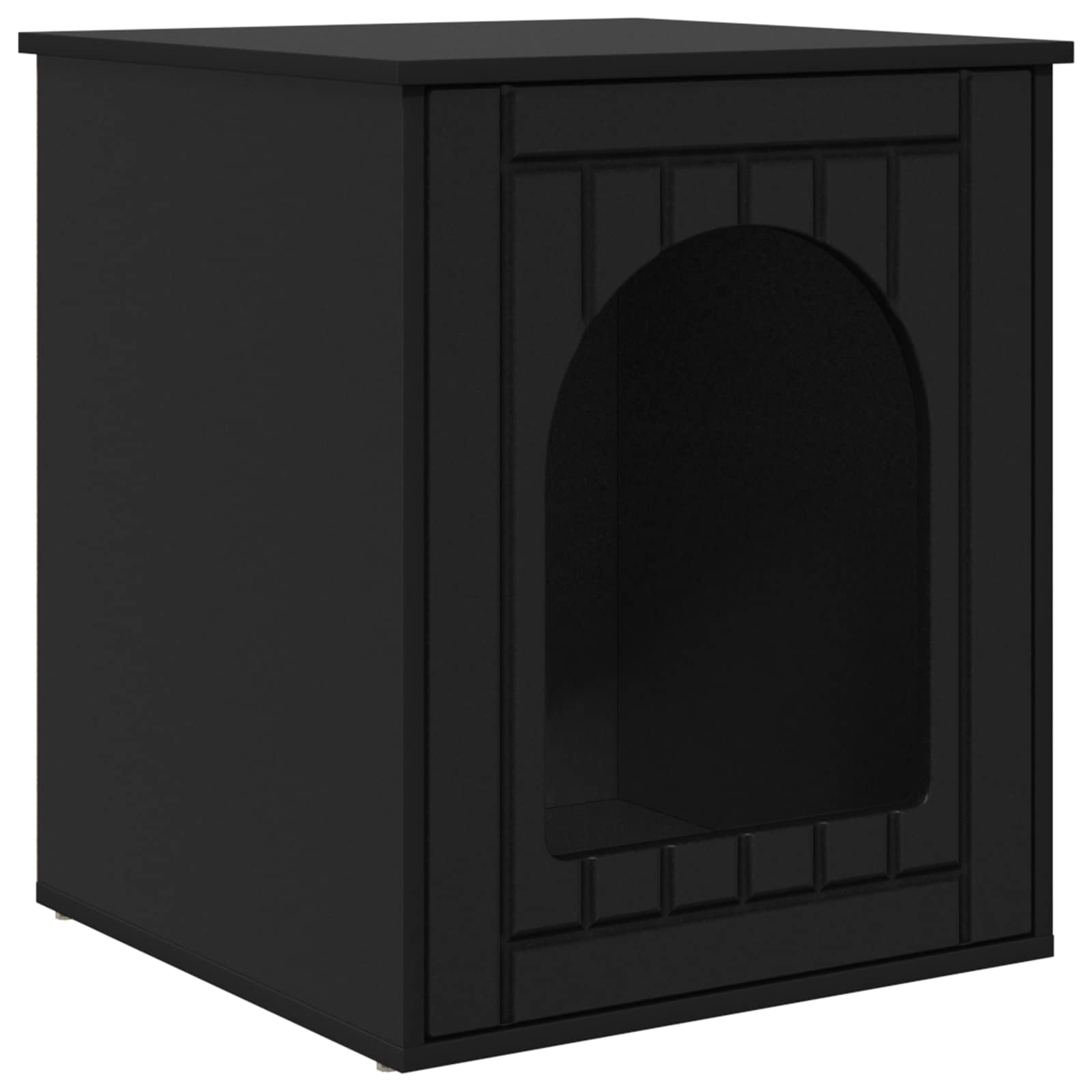 Casa para gatos vidaxxl negra 53 x 52 x 62 cm acabado madera