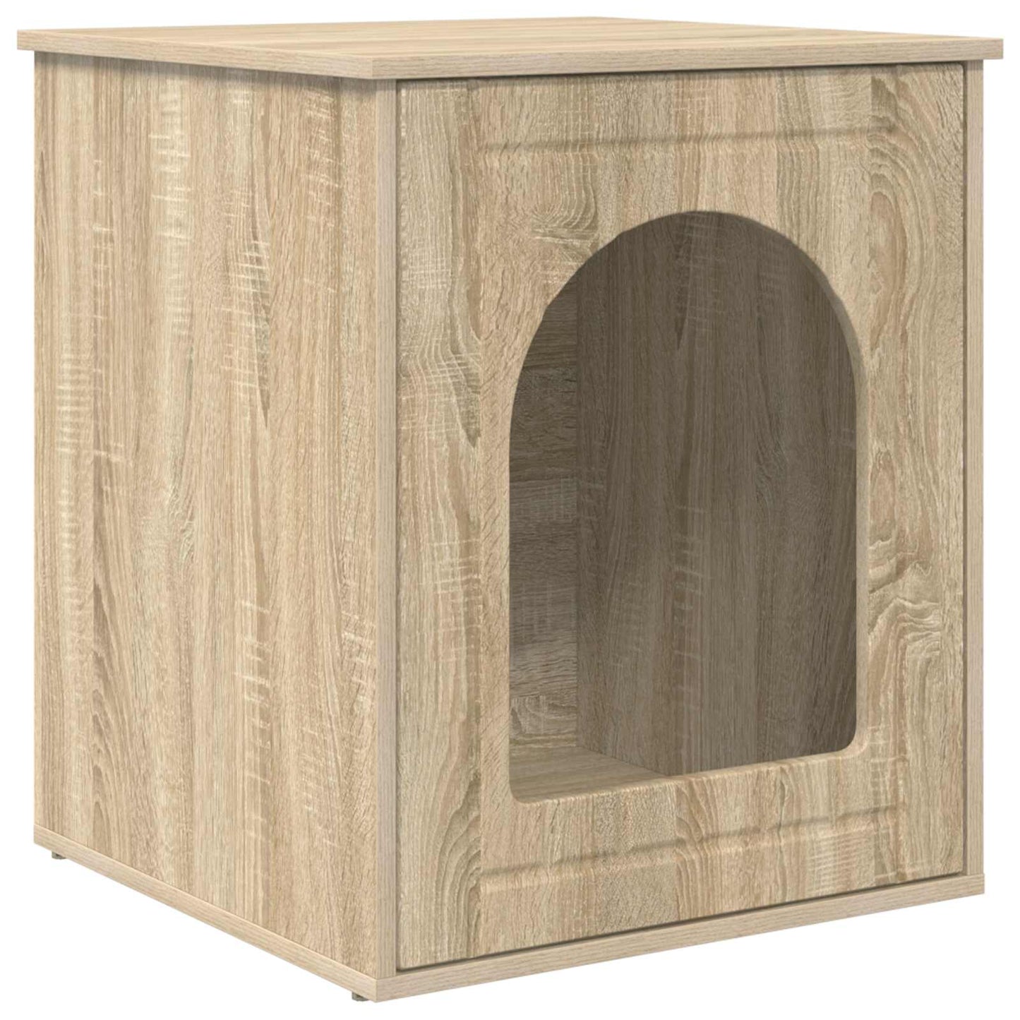 Vidaxl casa para gatos sonoma 53 x 52 x 62 cm madera artesanal
