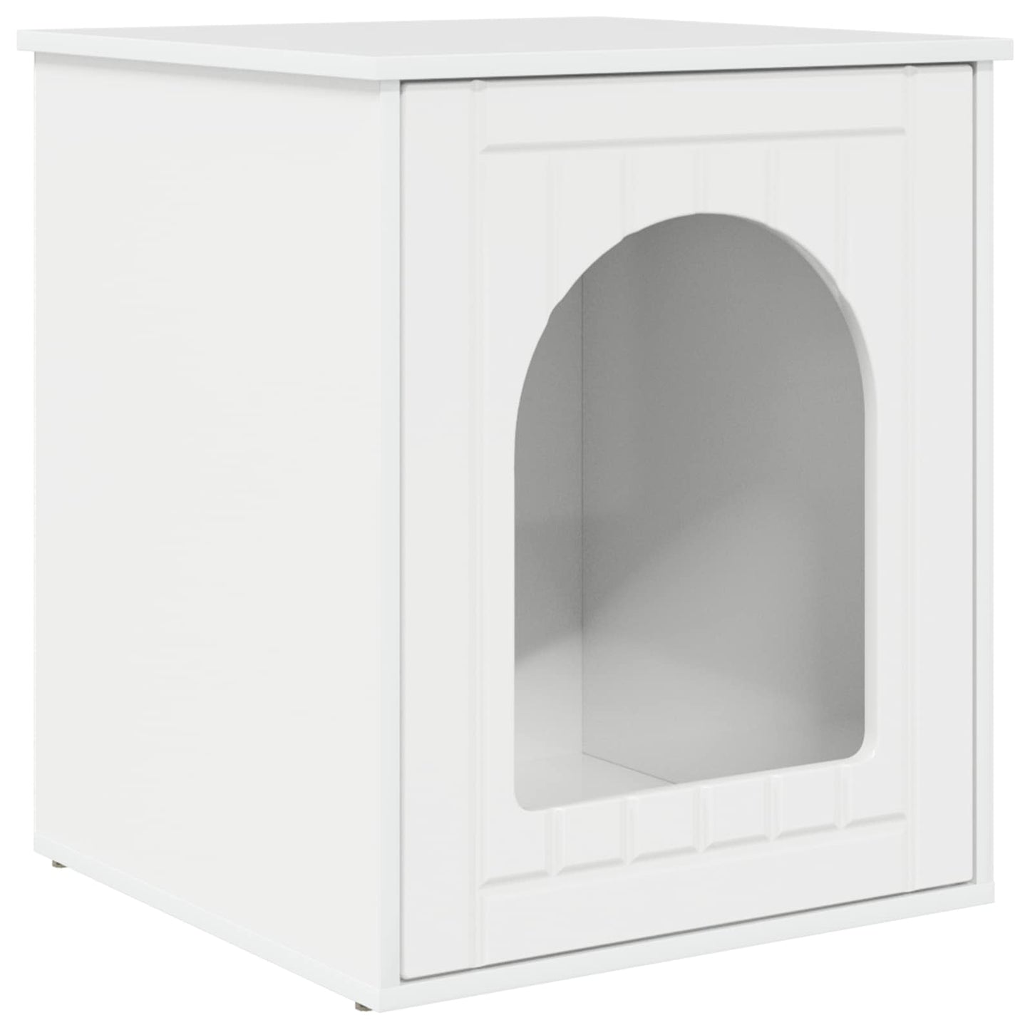 Casa para gatos vidaxxl blanco brillo 53 x 52 x 62 cm acabado madera