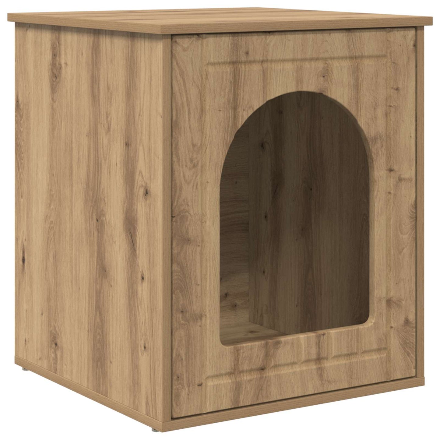 Casa para gatos vidaxxl roble artesanal 53 x 52 x 62 cm madera contrachapada