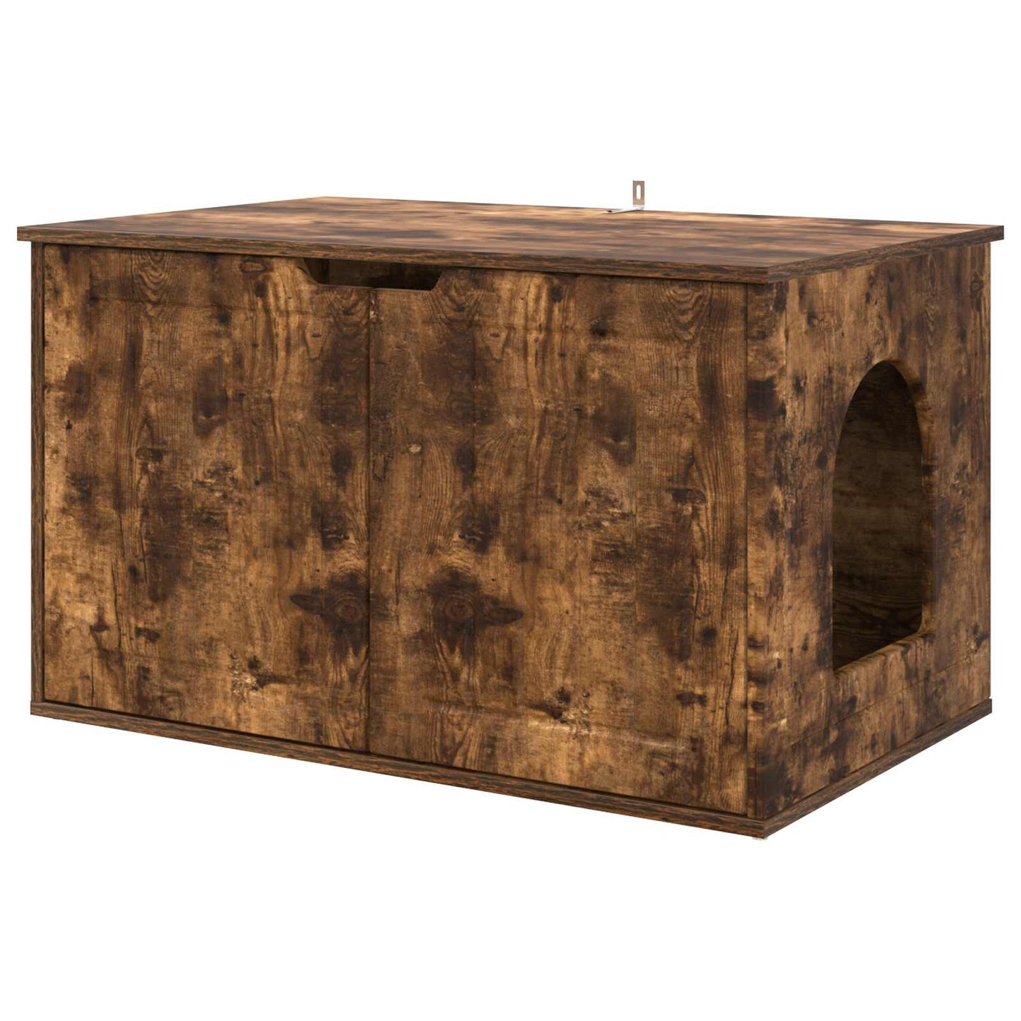 Casa para gatos Vidaxxl roble ahumado 85 x 55 x 50,5 cm madera procesada