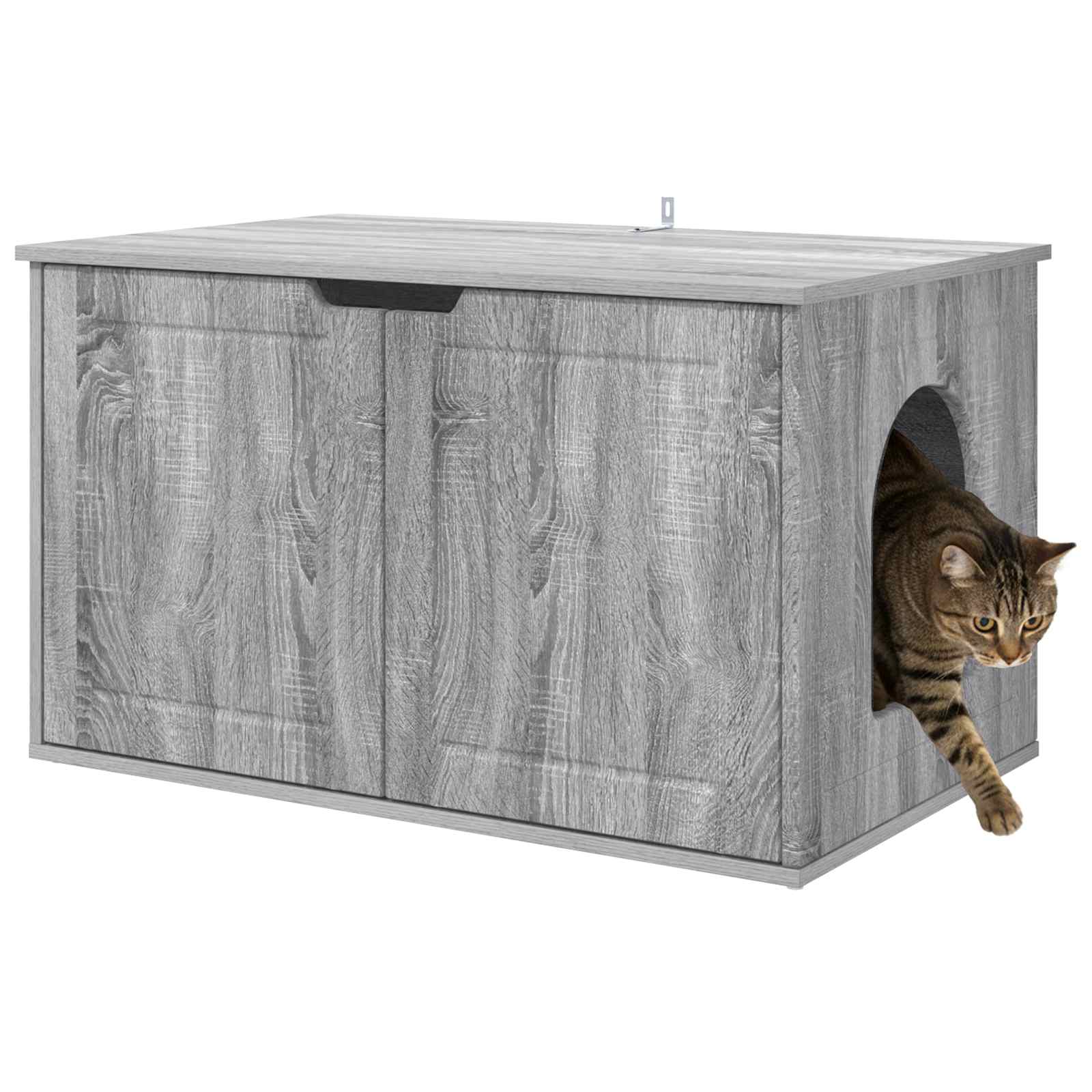 Casa para gatos vidaxl gris sonoma 85 x 55 x 50,5 cm acabado madera