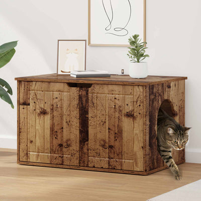 Casa para gatos vidaxxl madera vieja 85 x 55 x 50,5 cm madera procesada