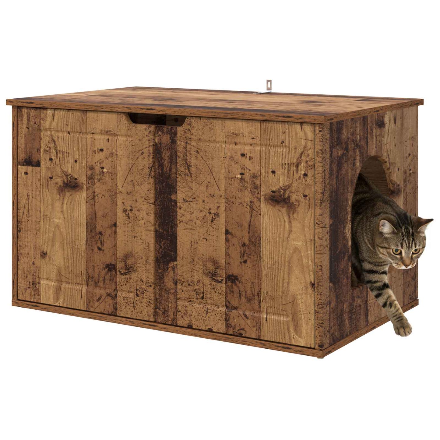 Casa para gatos vidaxxl madera vieja 85 x 55 x 50,5 cm madera procesada