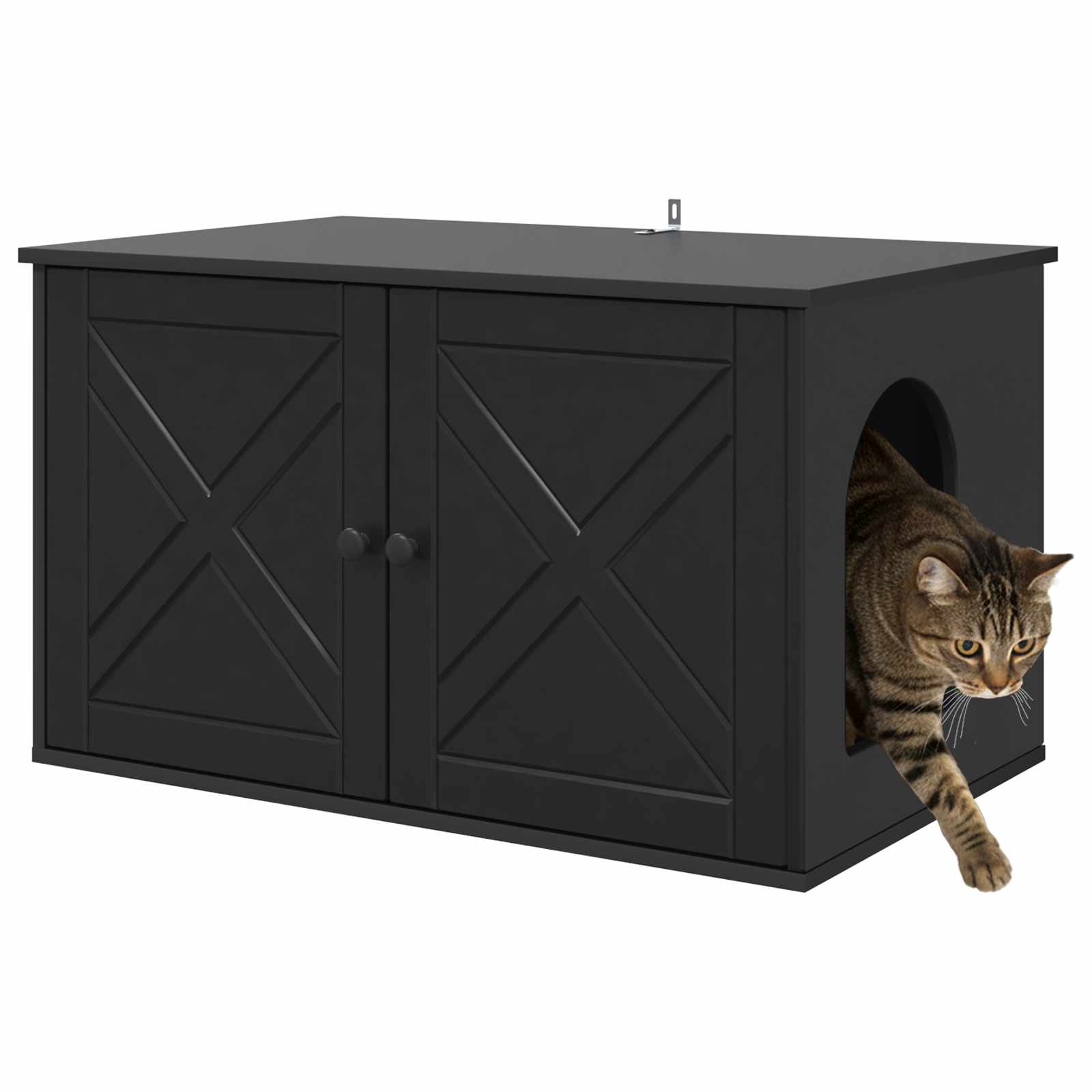 Casa para gatos vidaxxl negra 85 x 55 x 50,5 cm madera procesada