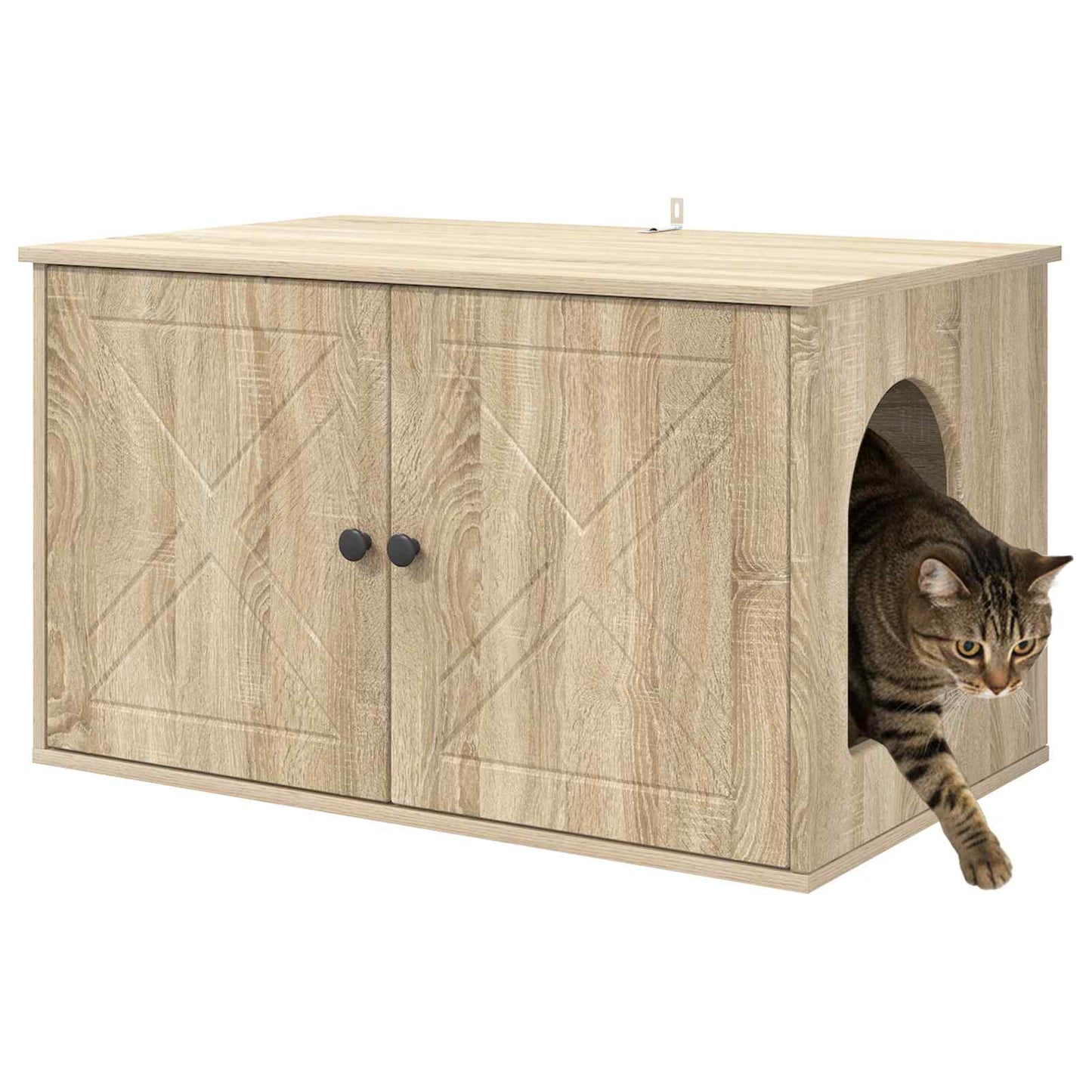 Casa para gatos vidaxl sonoma 85 x 55 x 50,5 cm madera artesanal