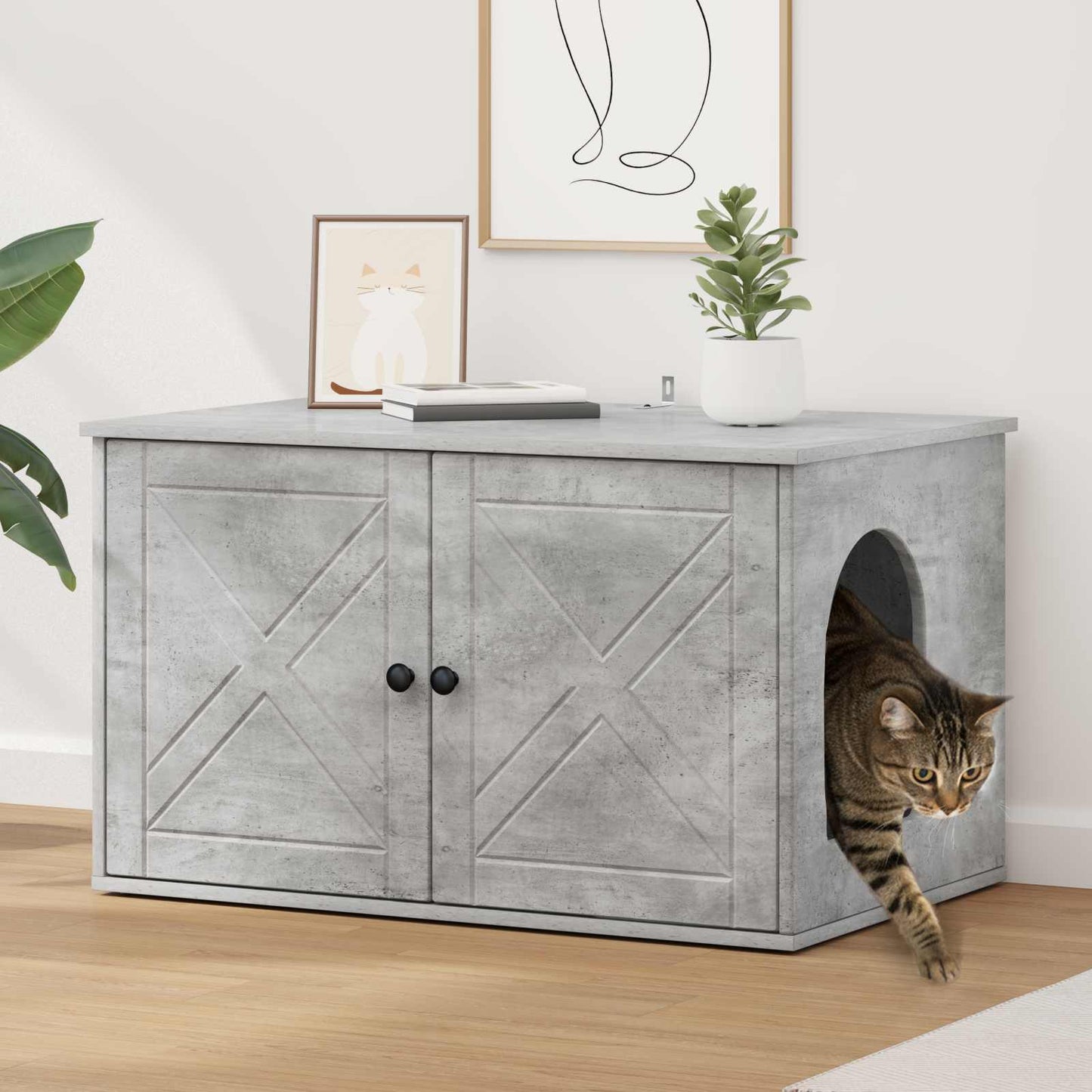 Casa para gatos Vidaxx hormigón 85 x 55 x 50 cm madera procesada