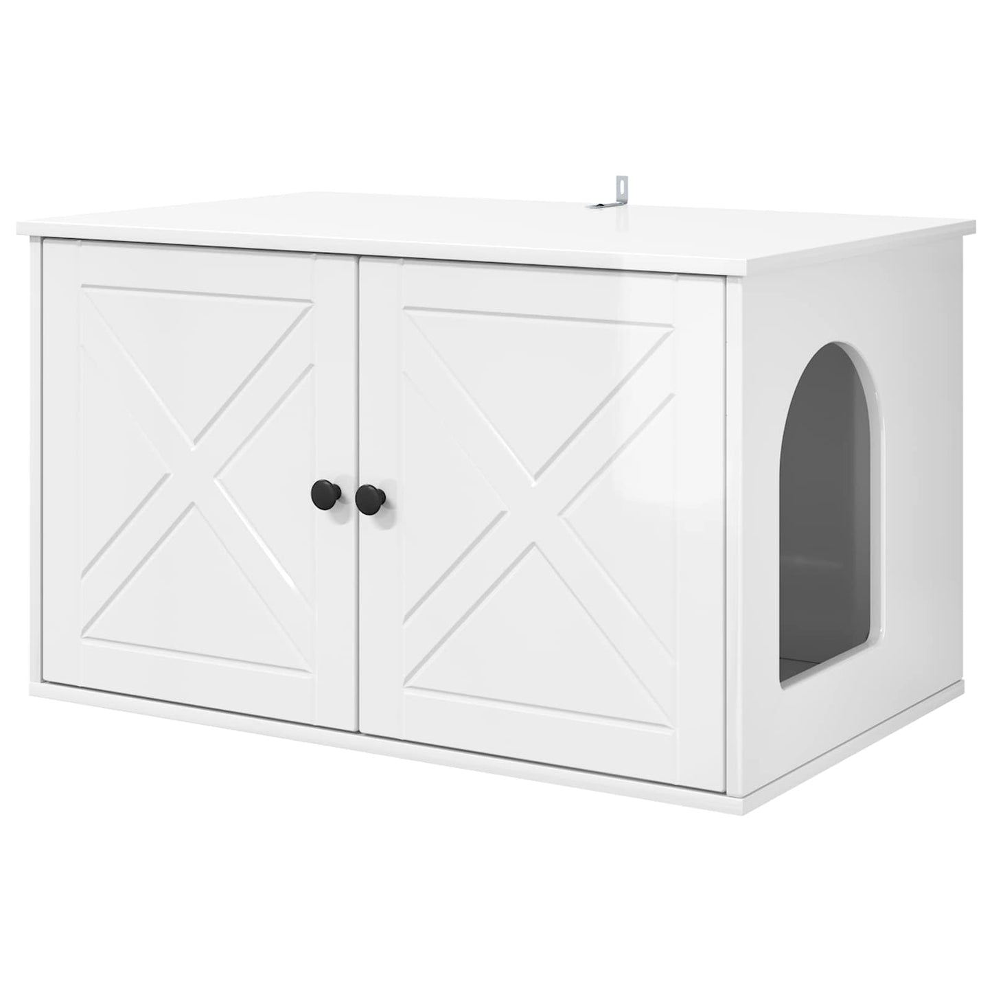 Casa para gatos vidaxxl blanco brillo 85 x 55 x 50 cm acabado madera