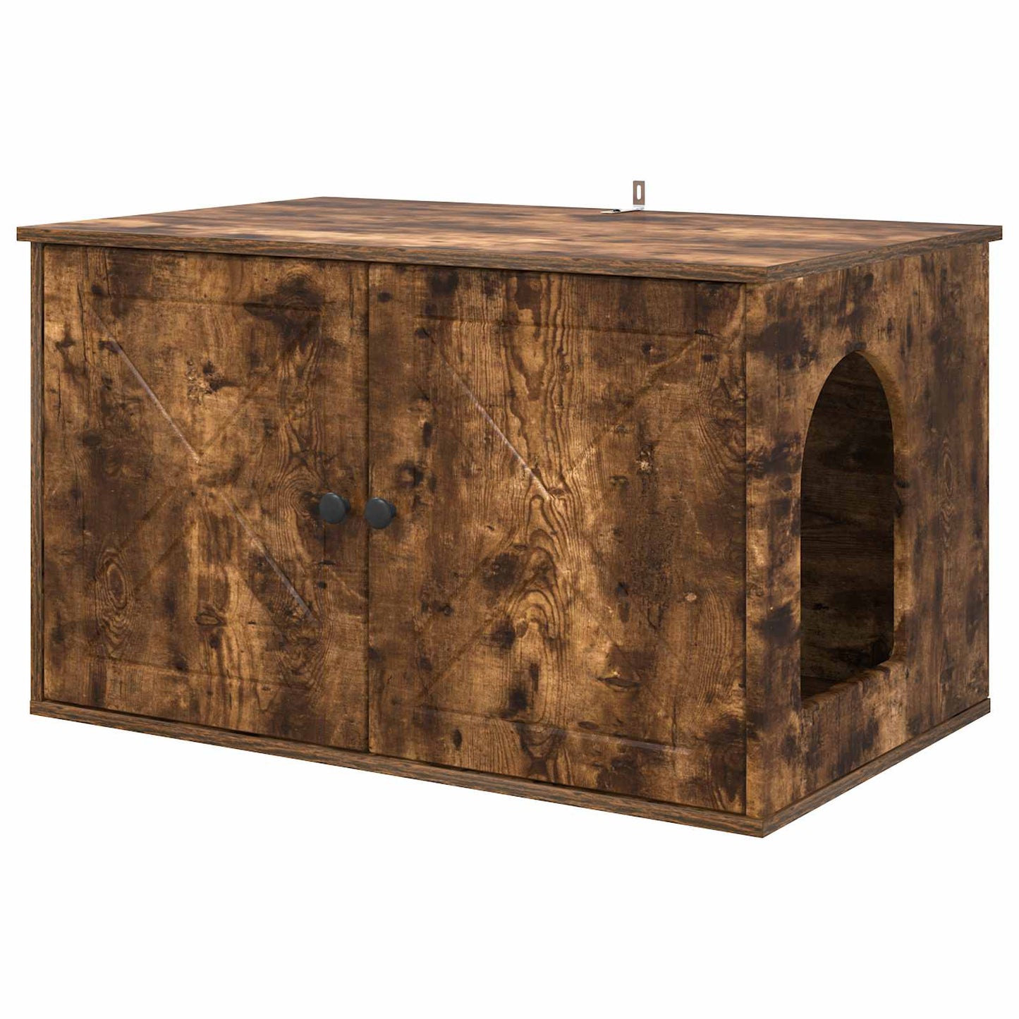 Casa para gatos vidaxxl roble ahumado 85 x 55 x 50 cm madera procesada