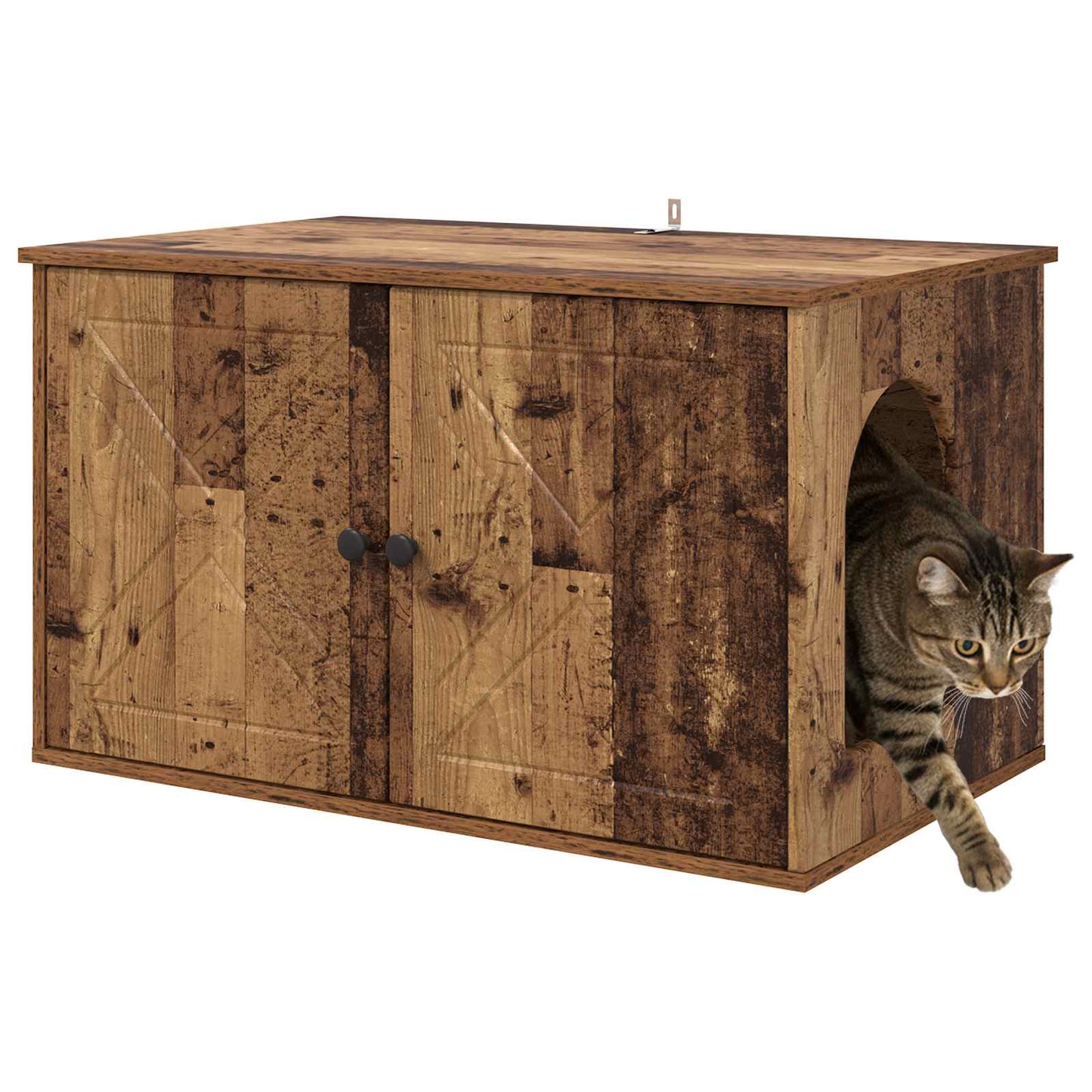 Casa para gatos vidaxxl madera vieja 85 x 55 x 50 cm madera procesada