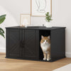 Casa para gatos vidaxxl negra 85 x 55 x 50 cm acabado madera