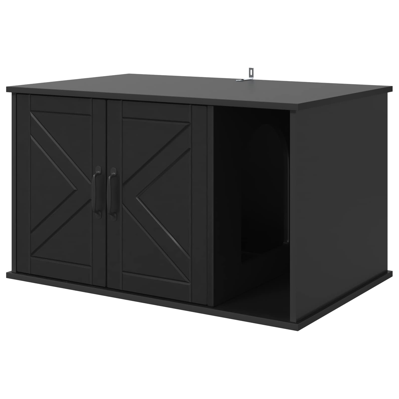 Casa para gatos vidaxxl negra 85 x 55 x 50 cm acabado madera