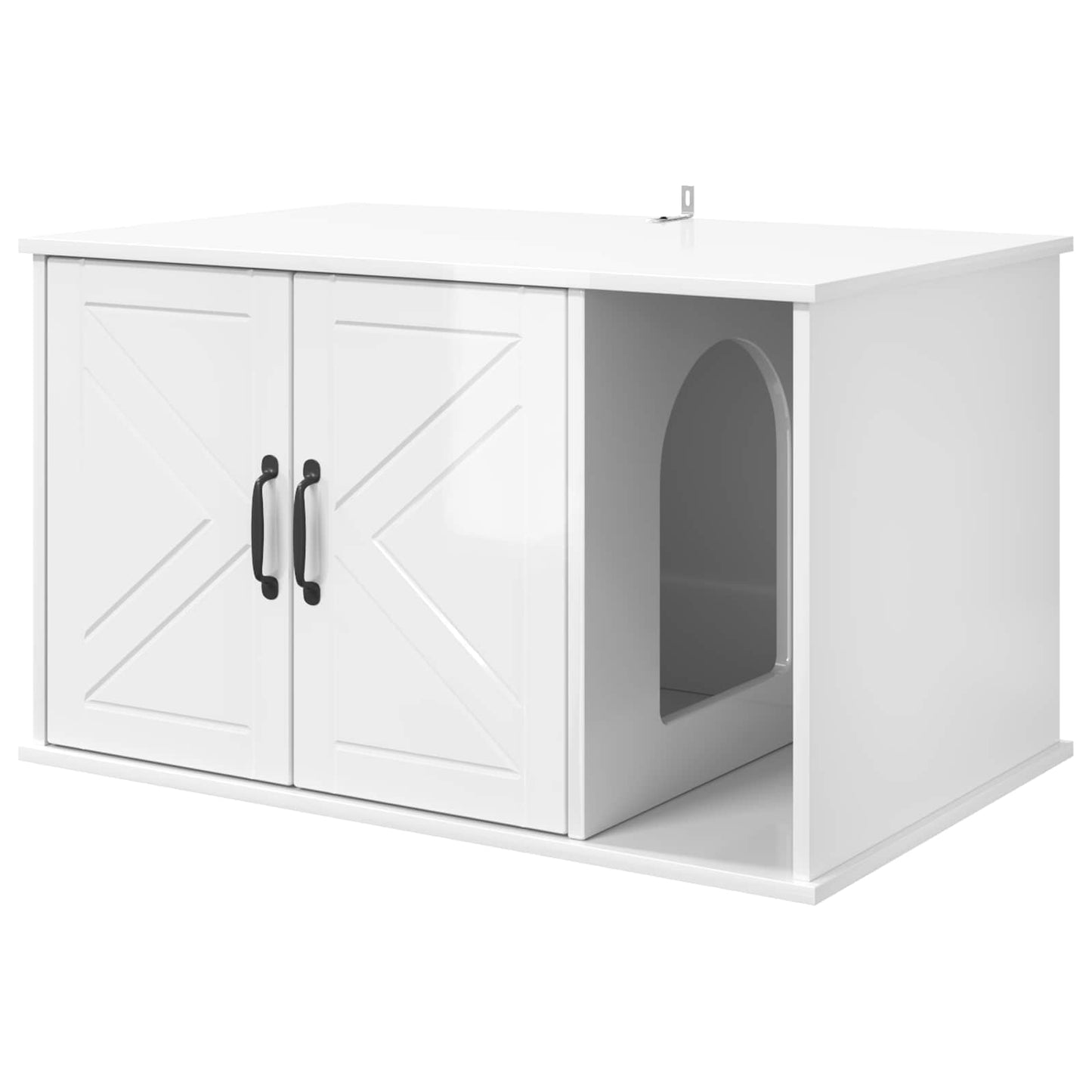Casa para gatos vidaxxl blanco brillo 85 x 55 x 50 cm acabado madera