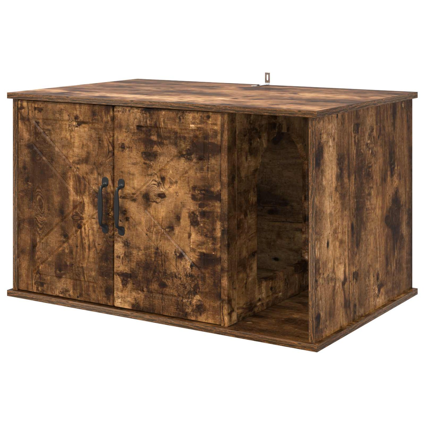 Casa para gatos vidaxxl roble ahumado 85 x 55 x 50 cm madera procesada