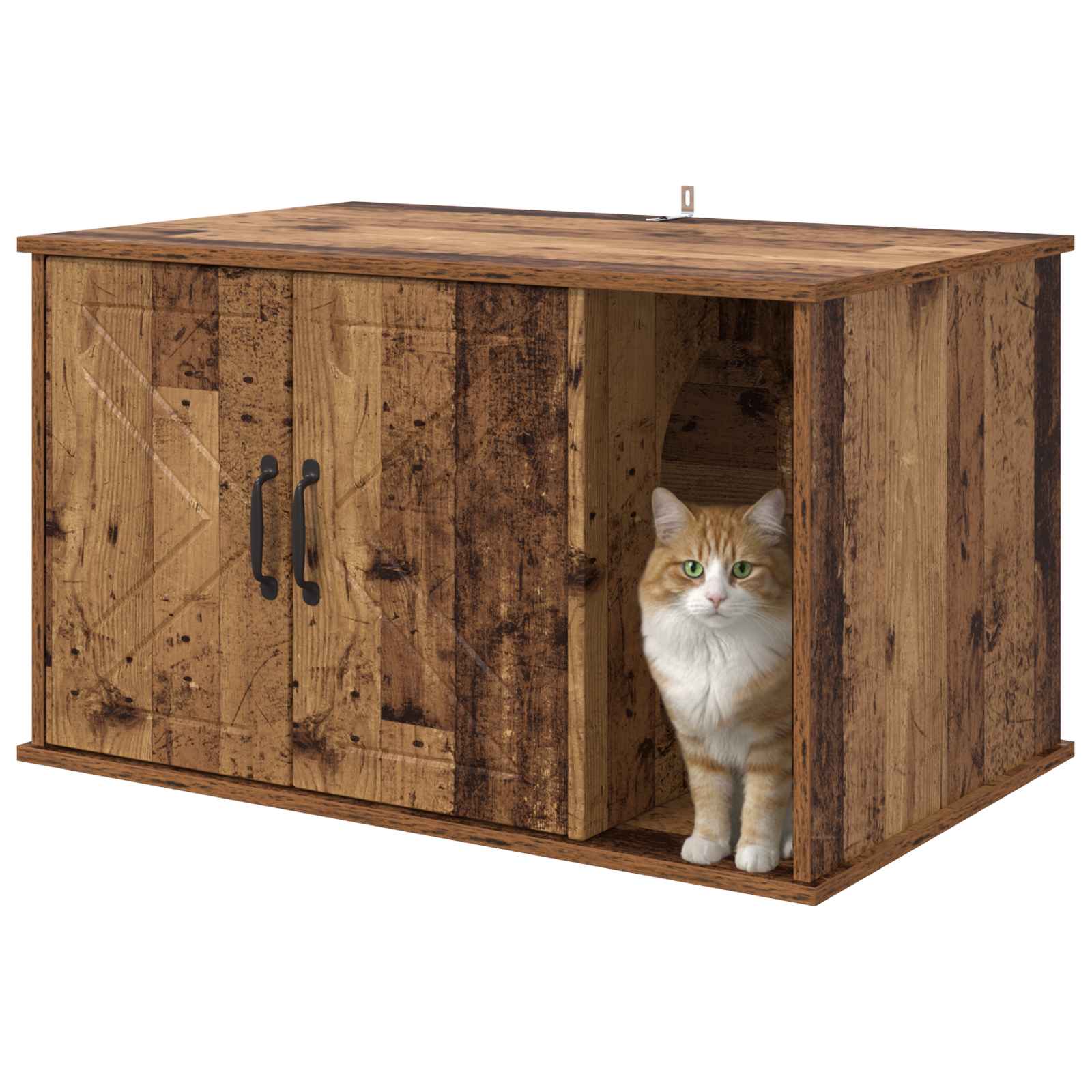 Casa para gatos vidaxxl madera vieja 85 x 55 x 50 cm madera procesada