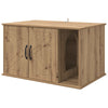 Casa para gatos Vidaxxl hecha a mano de roble 85 x 55 x 50 cm de madera contrachapada