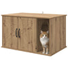 Casa para gatos Vidaxxl hecha a mano de roble 85 x 55 x 50 cm de madera contrachapada