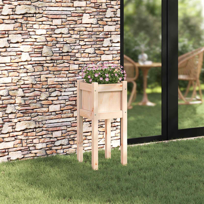 Vidaxx macetero de jardín natural 31 x 31 x 70 cm madera maciza de pino