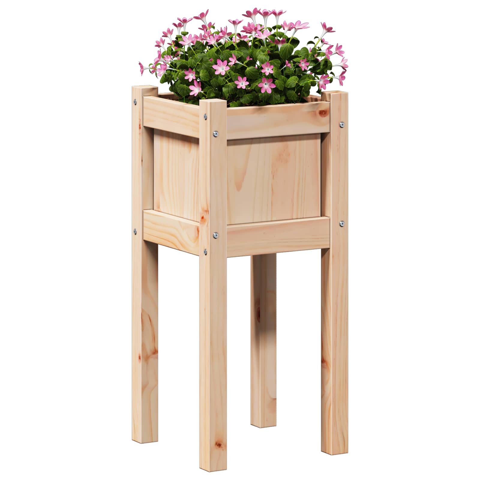 Vidaxx macetero de jardín natural 31 x 31 x 70 cm madera maciza de pino
