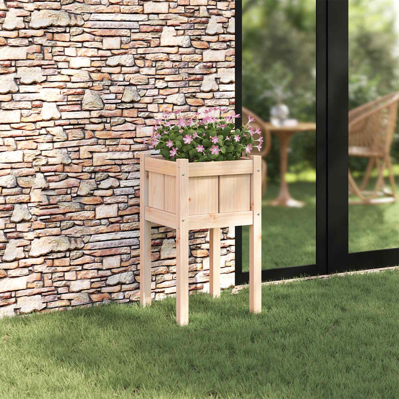 Vidaxx macetero de jardín natural 40 x 40 x 70 cm madera maciza de pino
