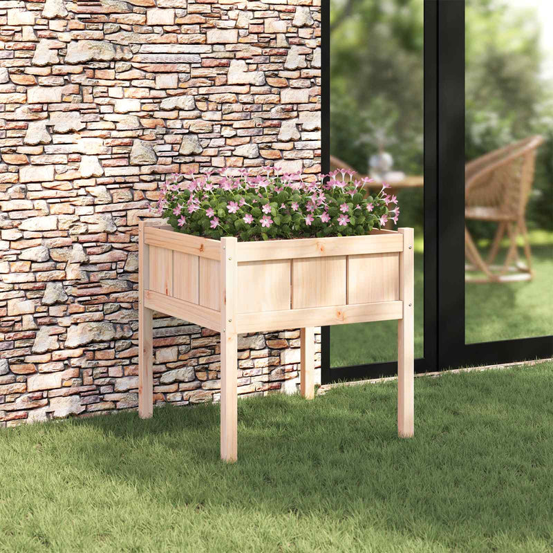 Vidaxx macetero de jardín natural 70 x 70 x 70 cm madera maciza de pino