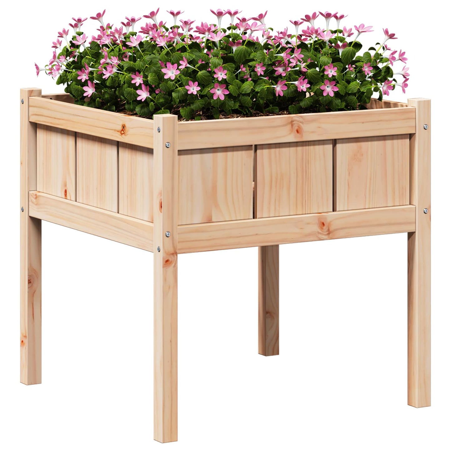 Vidaxx macetero de jardín natural 70 x 70 x 70 cm madera maciza de pino