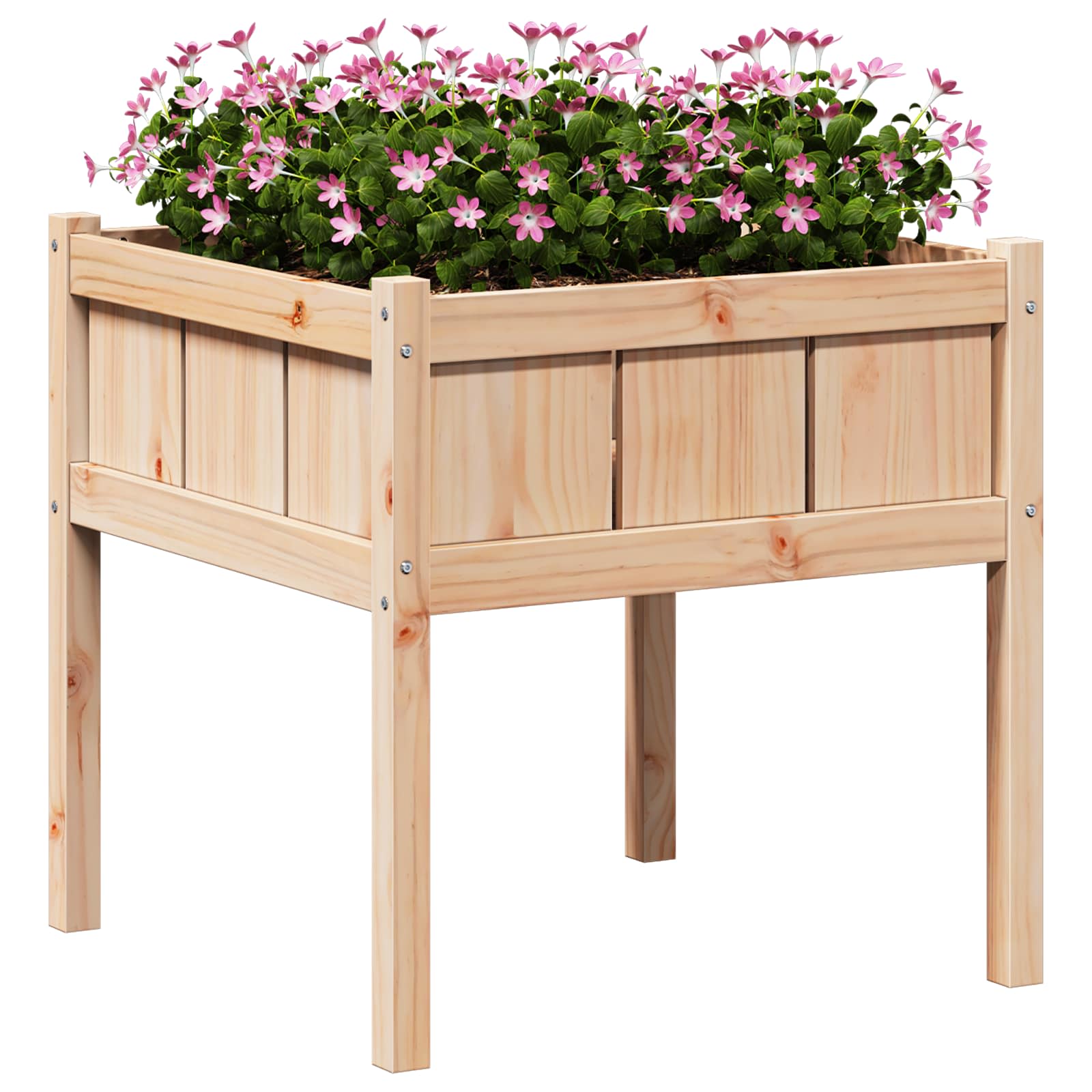 Vidaxx macetero de jardín natural 70 x 70 x 70 cm madera maciza de pino