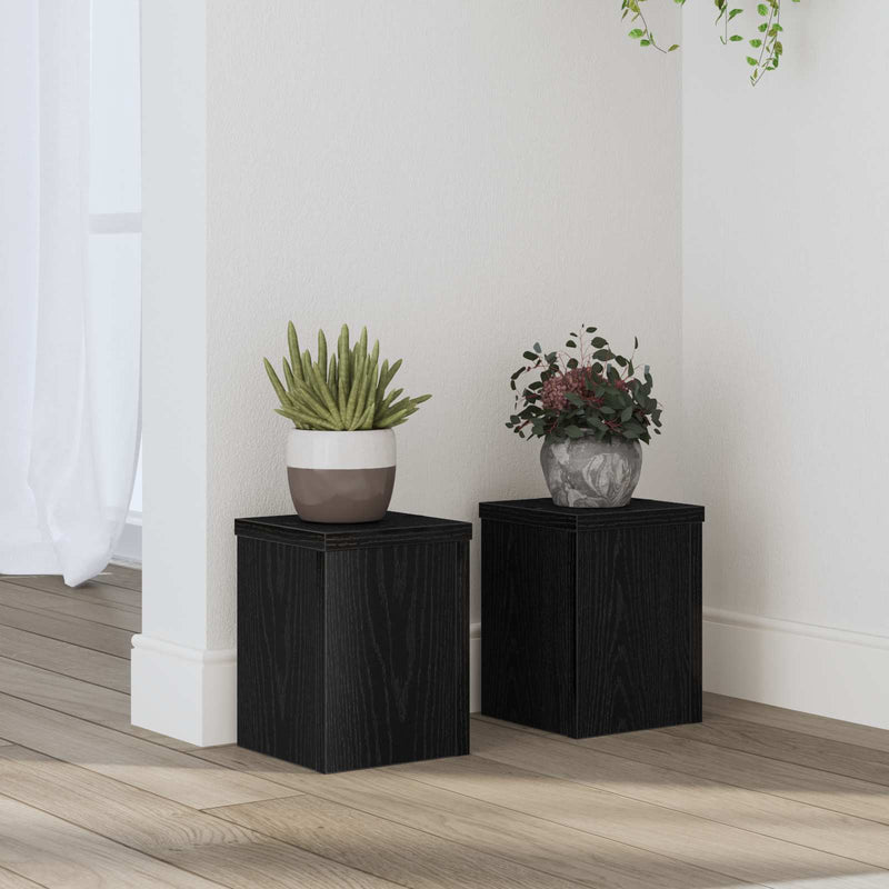 Supporto per piante Vidaxxl 2 pezzi rovere nero 15 x 15 x 20 cm in legno composito