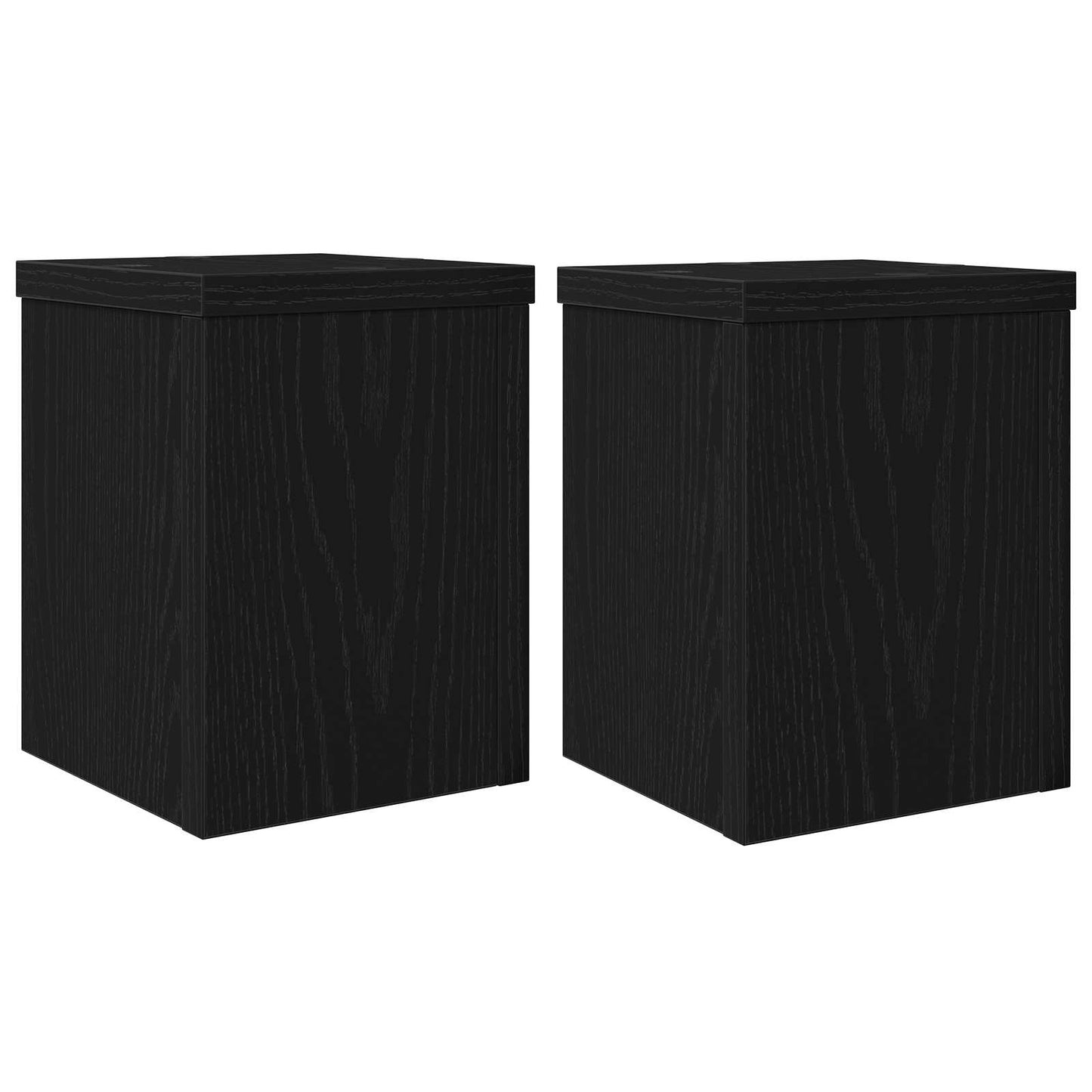 Vidaxxl soporte para plantas 2 piezas roble negro 15 x 15 x 20 cm madera contrachapada