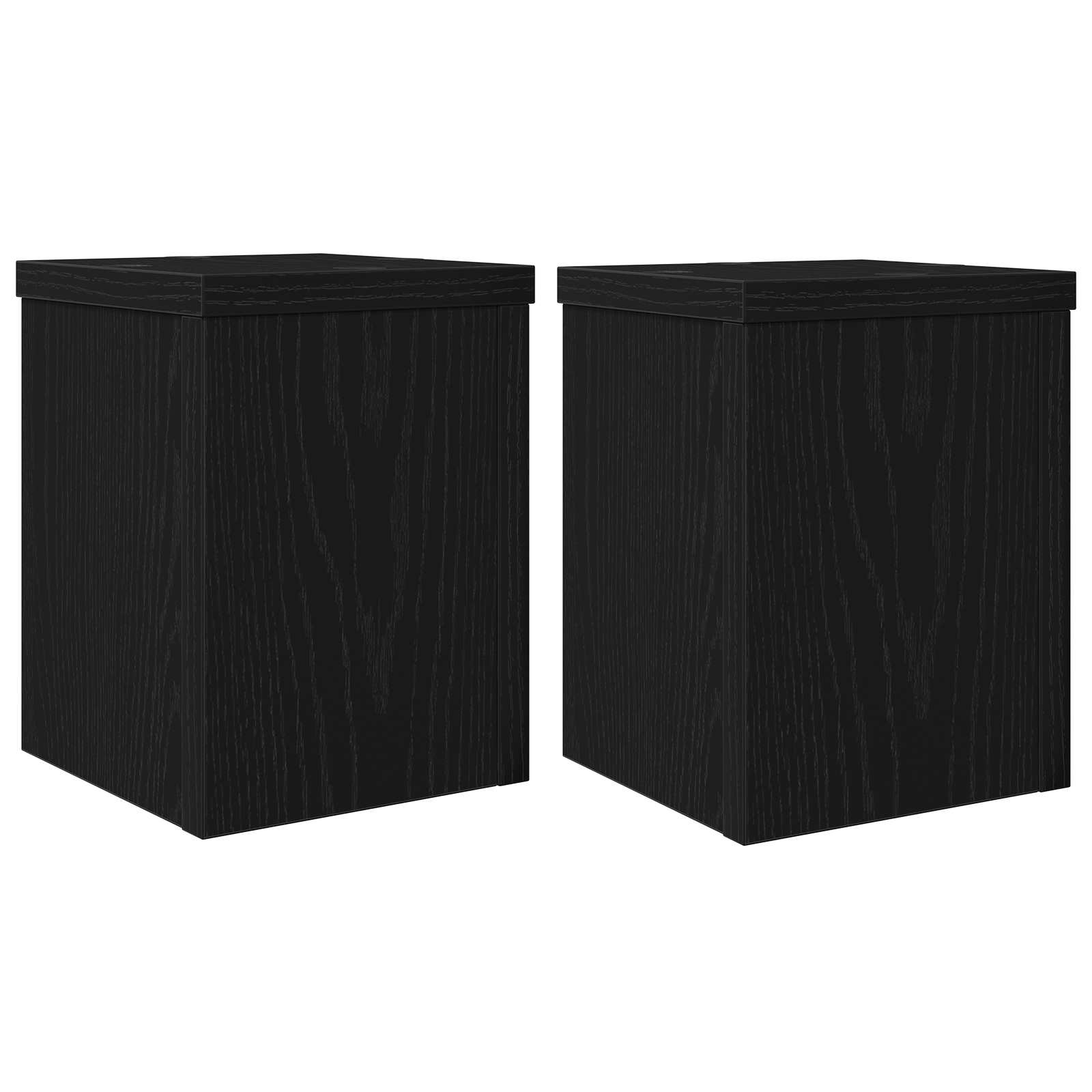 Supporto per piante Vidaxxl 2 pezzi rovere nero 15 x 15 x 20 cm in legno composito