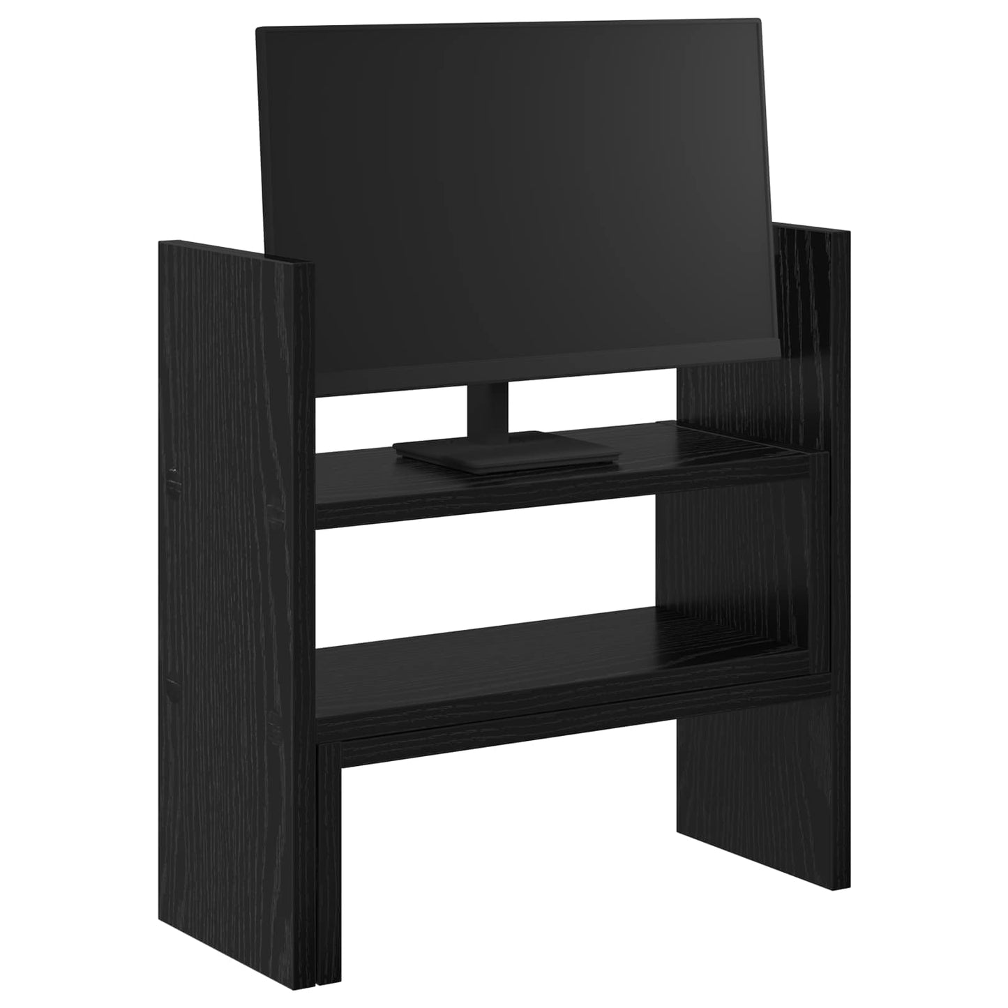Vidaxxl soporte de escritorio para monitor roble negro 40 x 17 x 41 cm acabado madera