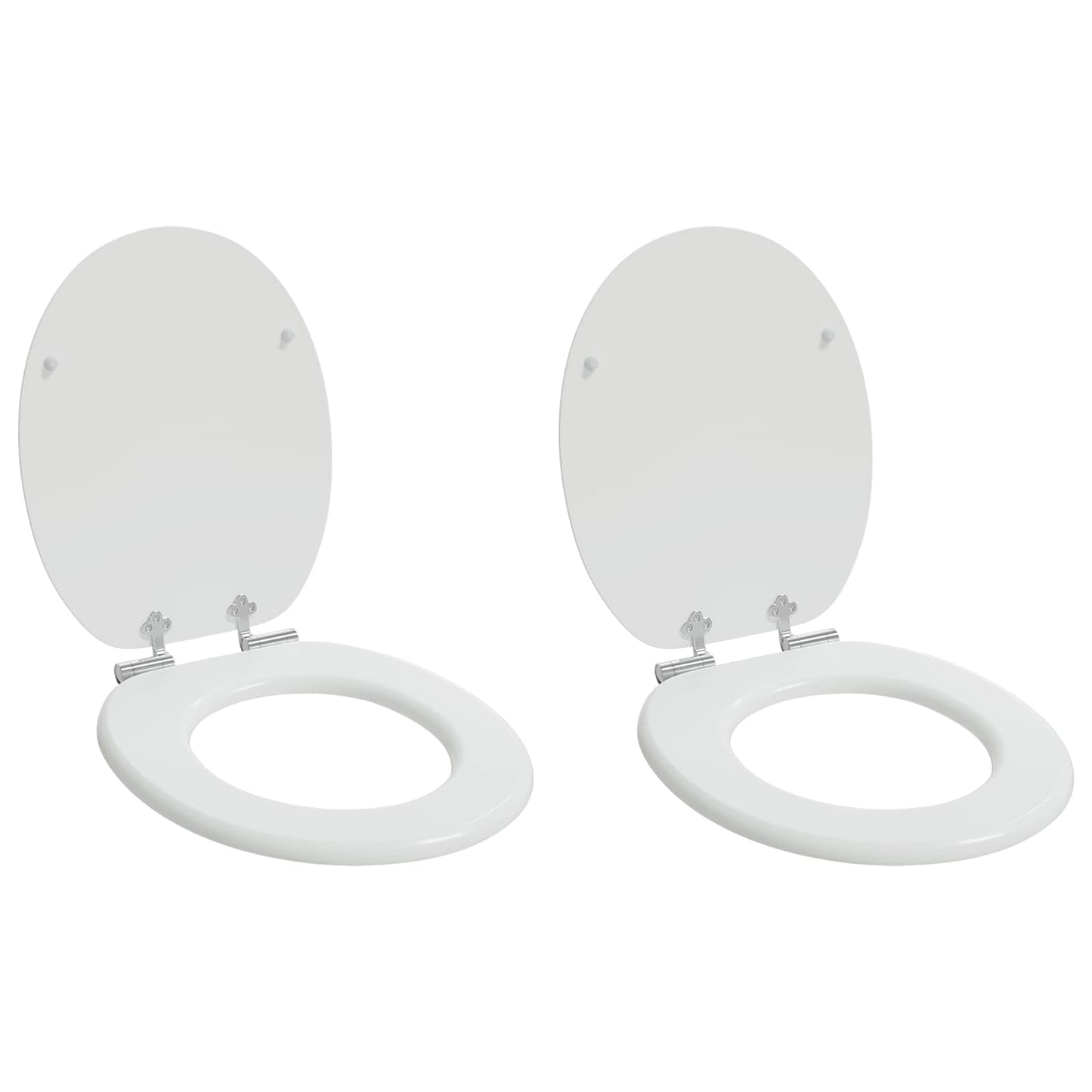 Vidaxx asiento de inodoro con cierre suave 2 piezas tablero MDF blanco 44 x 38 cm