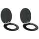 Vidaxx asiento de inodoro con cierre suave 2 piezas tablero MDF negro 44 x 38 cm