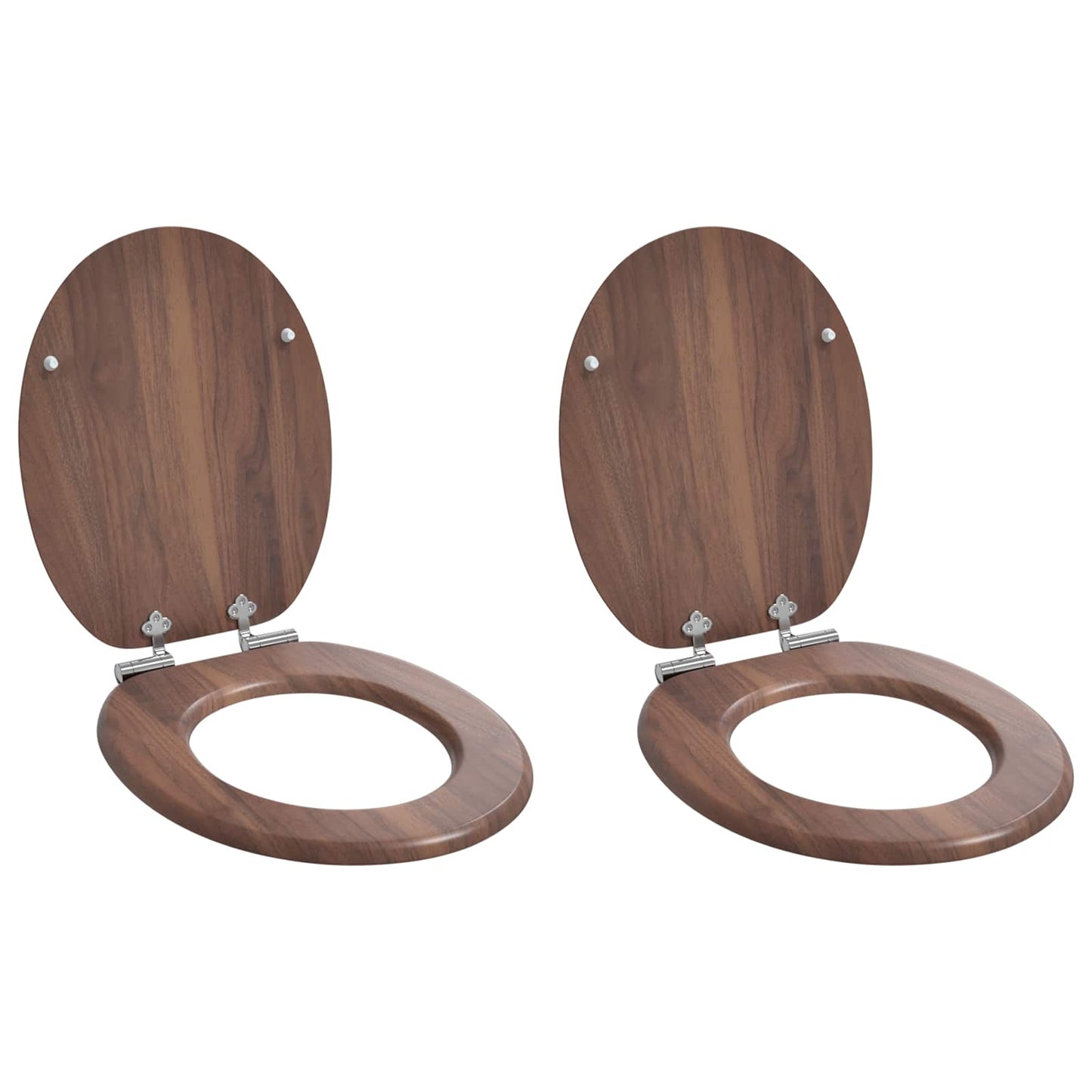 Vidaxx asiento de inodoro con cierre suave 2 piezas tablero MDF marrón 44 x 38 cm