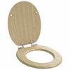 VidaXL asiento de inodoro con cierre suave 2 uds color bambú claro 44 x 38 cm