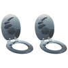 Vidaxl zachte sluit toiletbril 2 pcs grijs 44 x 38 cm mdf-plaat