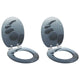 Vidaxx asiento de inodoro con cierre suave 2 piezas tablero MDF gris 44 x 38 cm