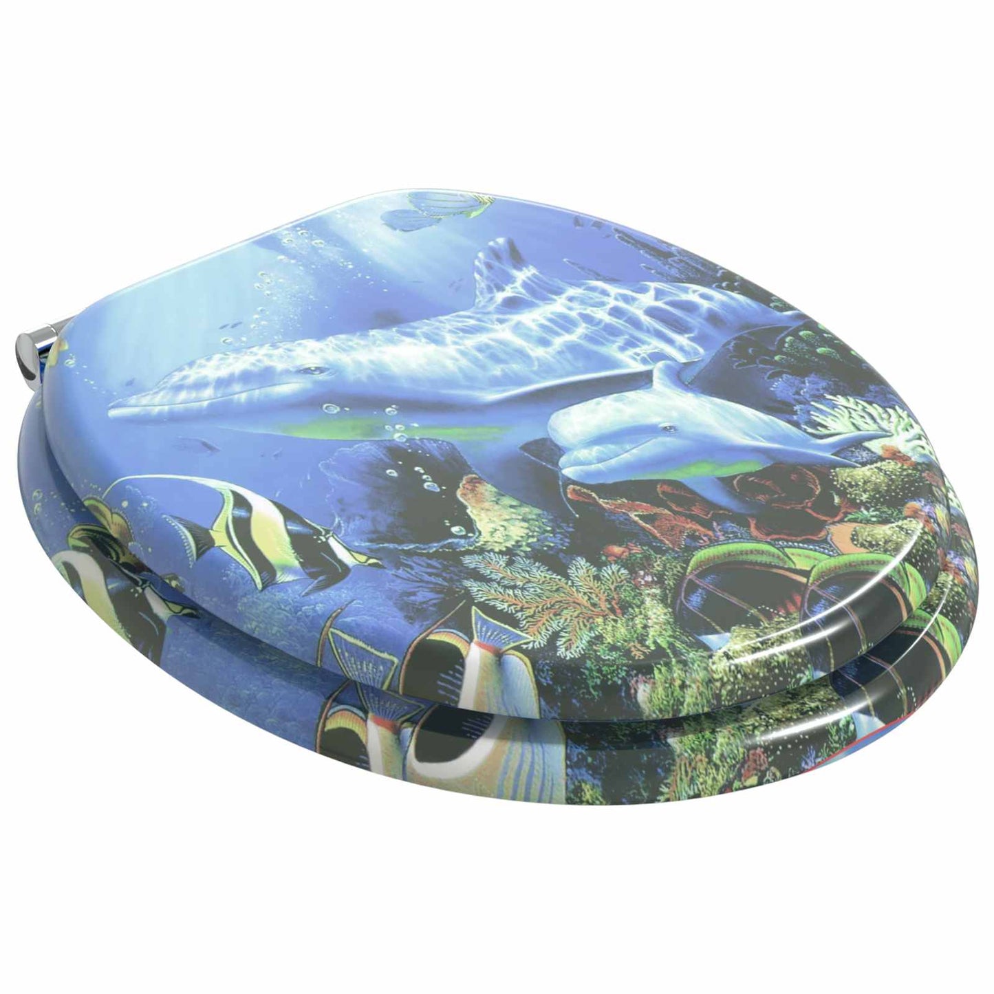 Vidaxx asiento de inodoro con cierre suave 2 piezas azul tablero MDF 44 x 38 cm