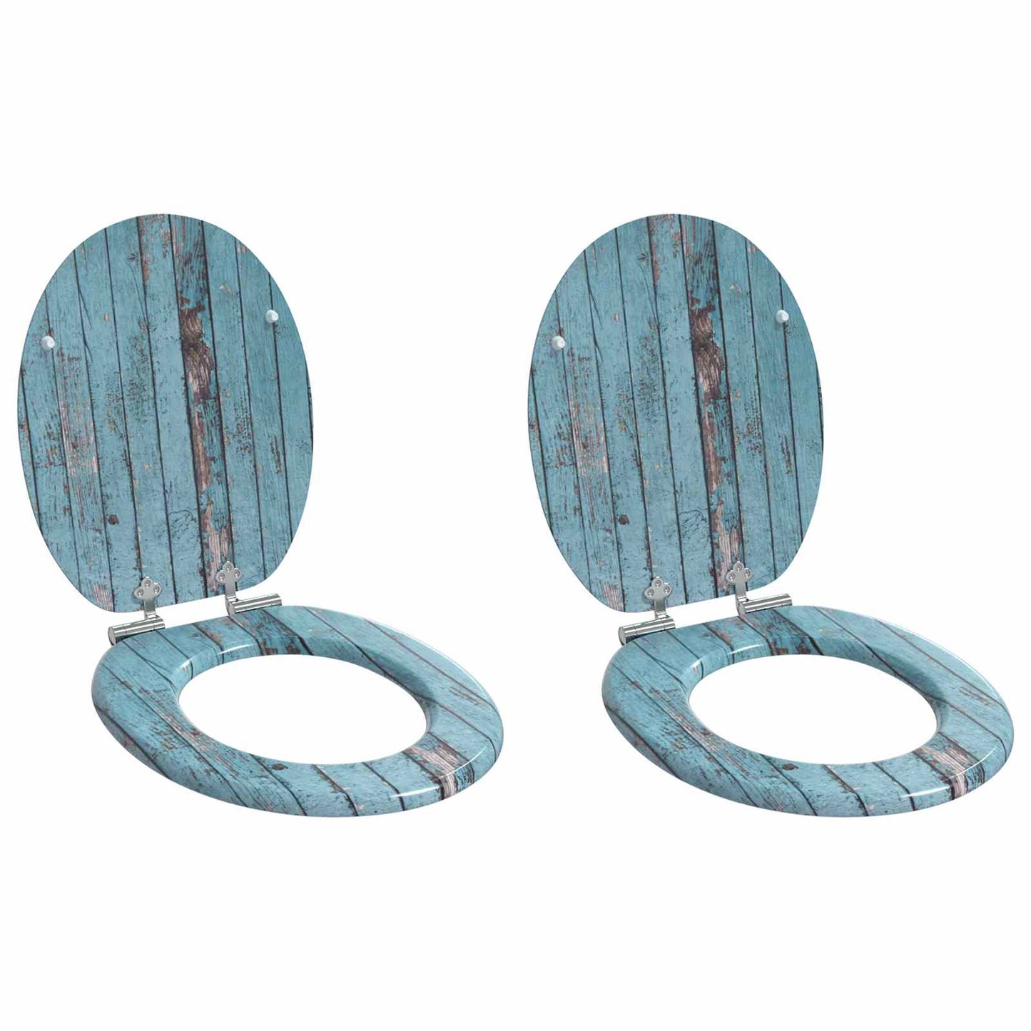 Vidaxx asiento de inodoro con cierre suave 2 piezas azul tablero MDF 44 x 38 cm