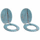 Vidaxx asiento de inodoro con cierre suave 2 piezas azul tablero MDF 44 x 38 cm