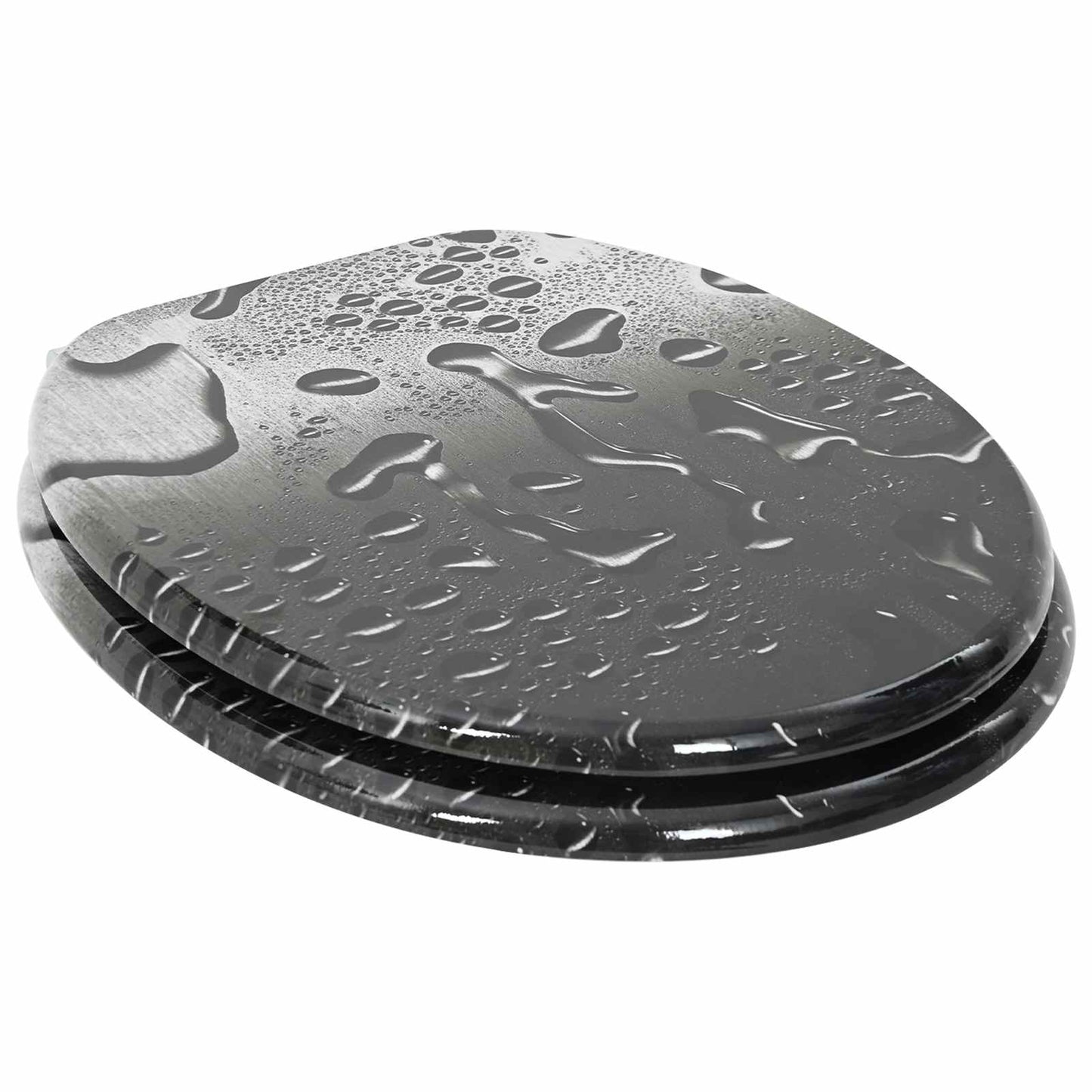 Vidaxx asiento de inodoro con cierre suave 2 piezas tablero MDF gris 44 x 38 cm