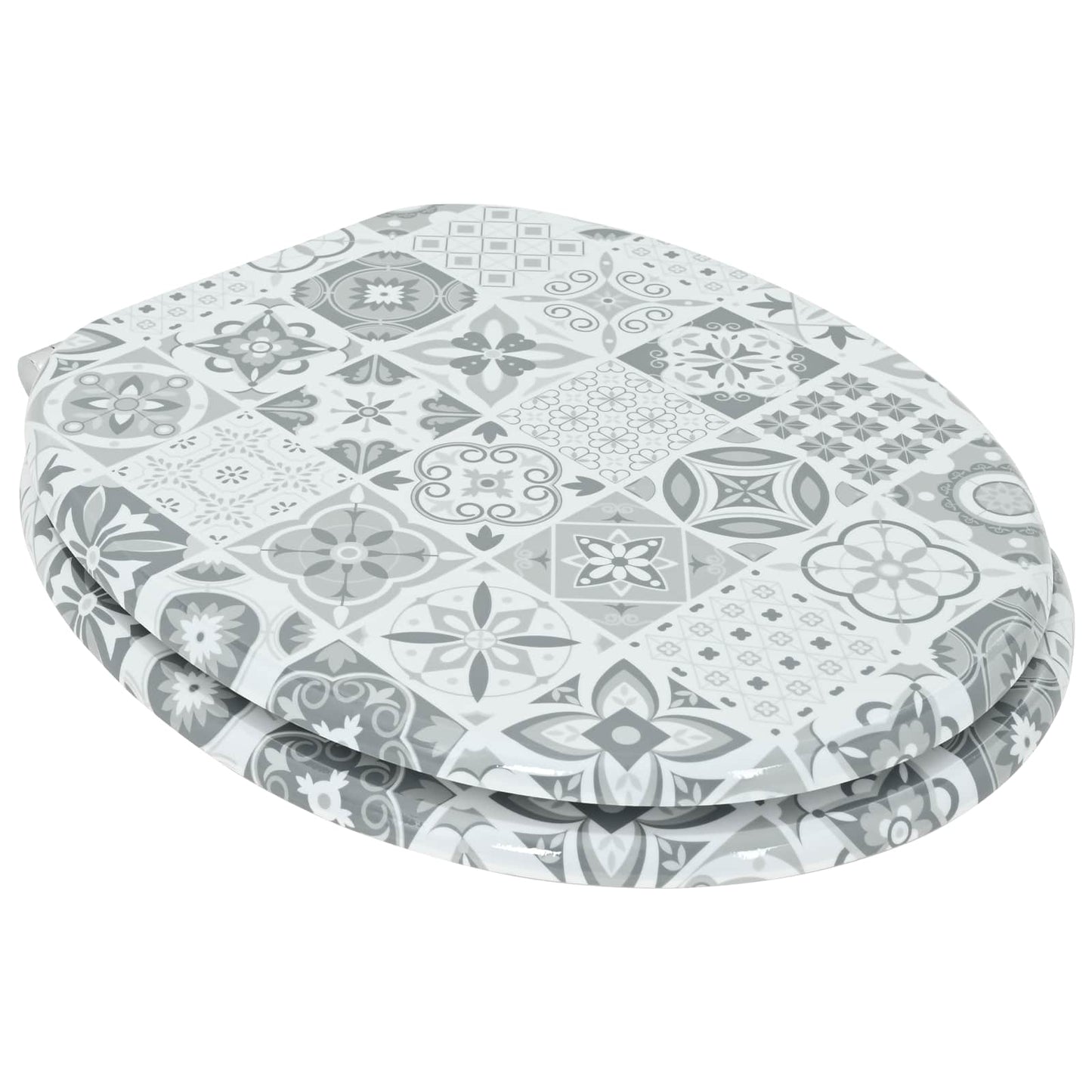 VidaXL Asiento de inodoro con cierre suave 2 piezas porcelana azul y blanca 44 x 38 cm