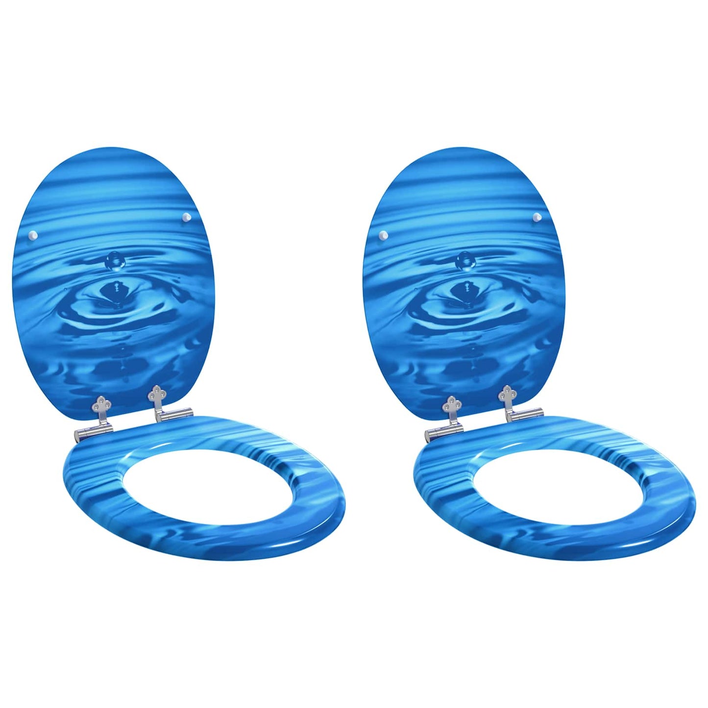 VidaXL asiento de inodoro con cierre suave 2 uds caída azul 44 x 38 cm