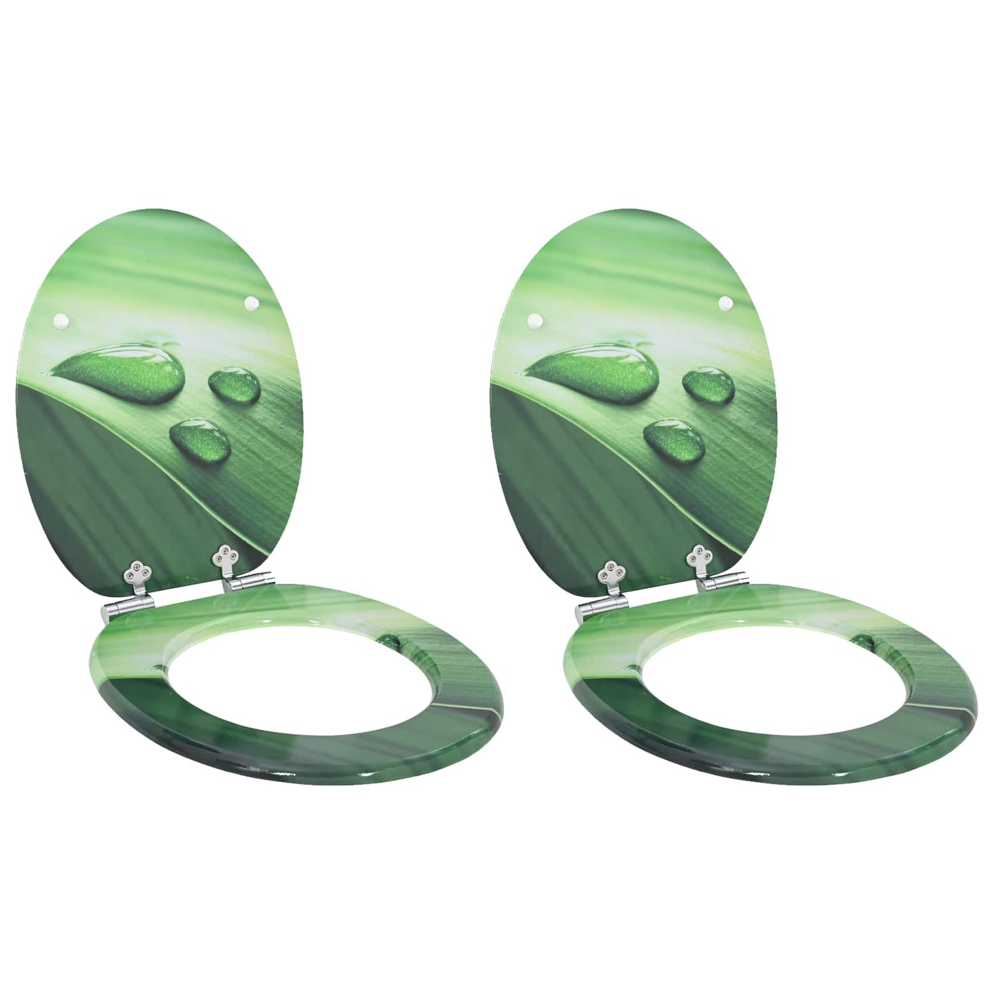 VidaXL asiento de inodoro con cierre suave 2 uds gota verde 44 x 38 cm